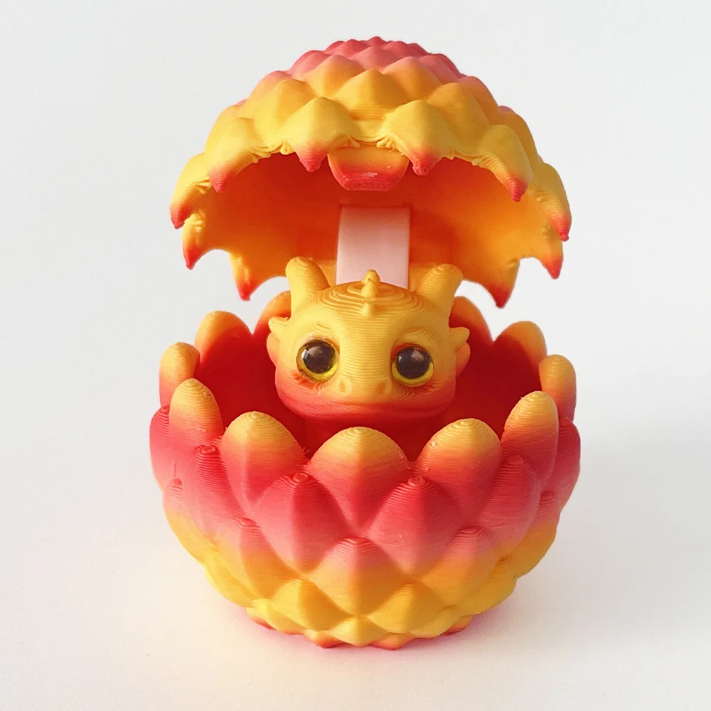 Enchanting 3D Printed Dragon Egg Ornament with Surprise Dragon - Perfect for Home and Holiday Decor
