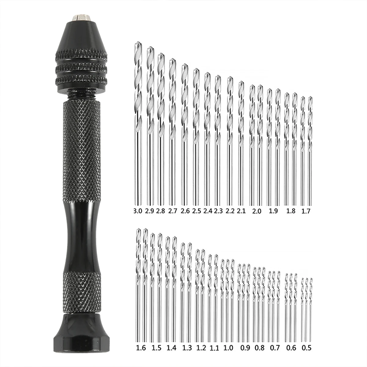 Precision Hand Drill & Drill Bit Set for Woodworking and DIY Projects - 49 Pieces