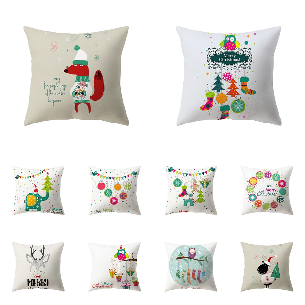 

Christmas Theme Decoration Printing Pattern Cushion Cover Home Living Room Sofa Pillow