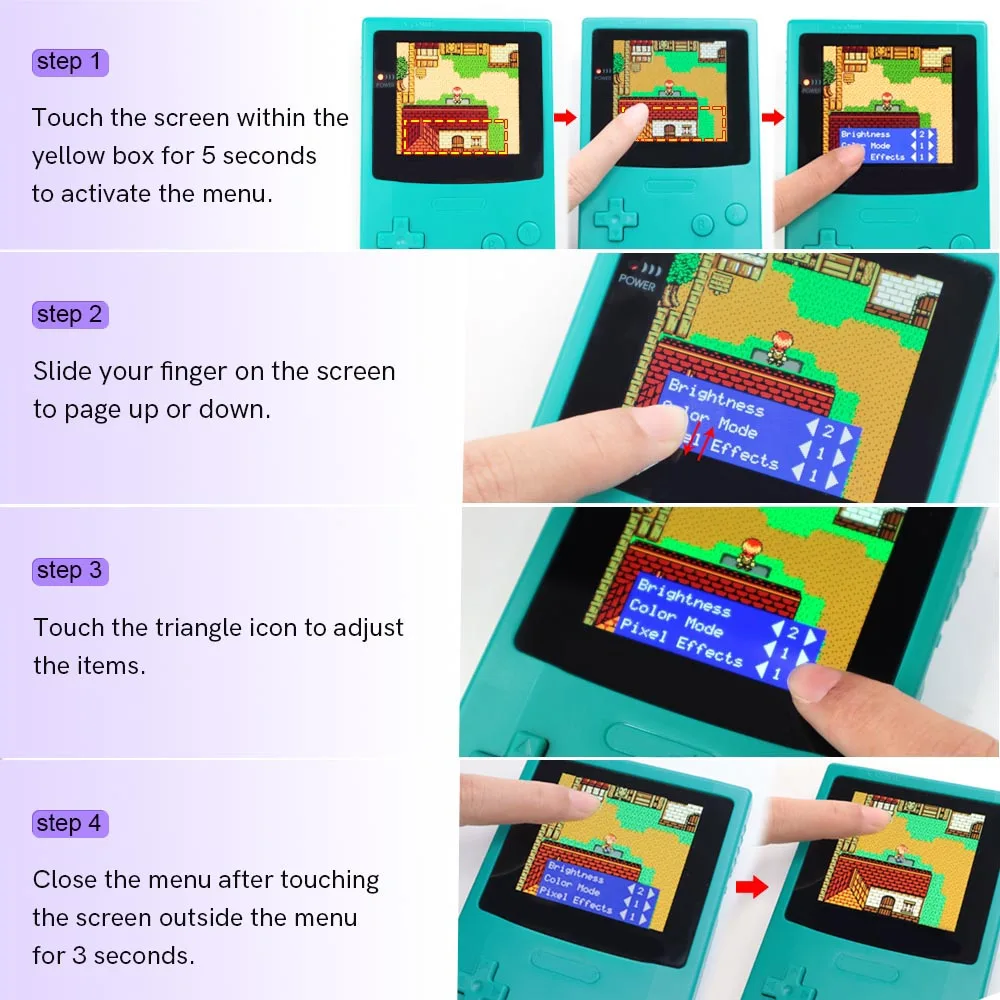 HiSpeedodo-ゲームボーイカラー、oled、amoled、osdメニュー、レトロ 