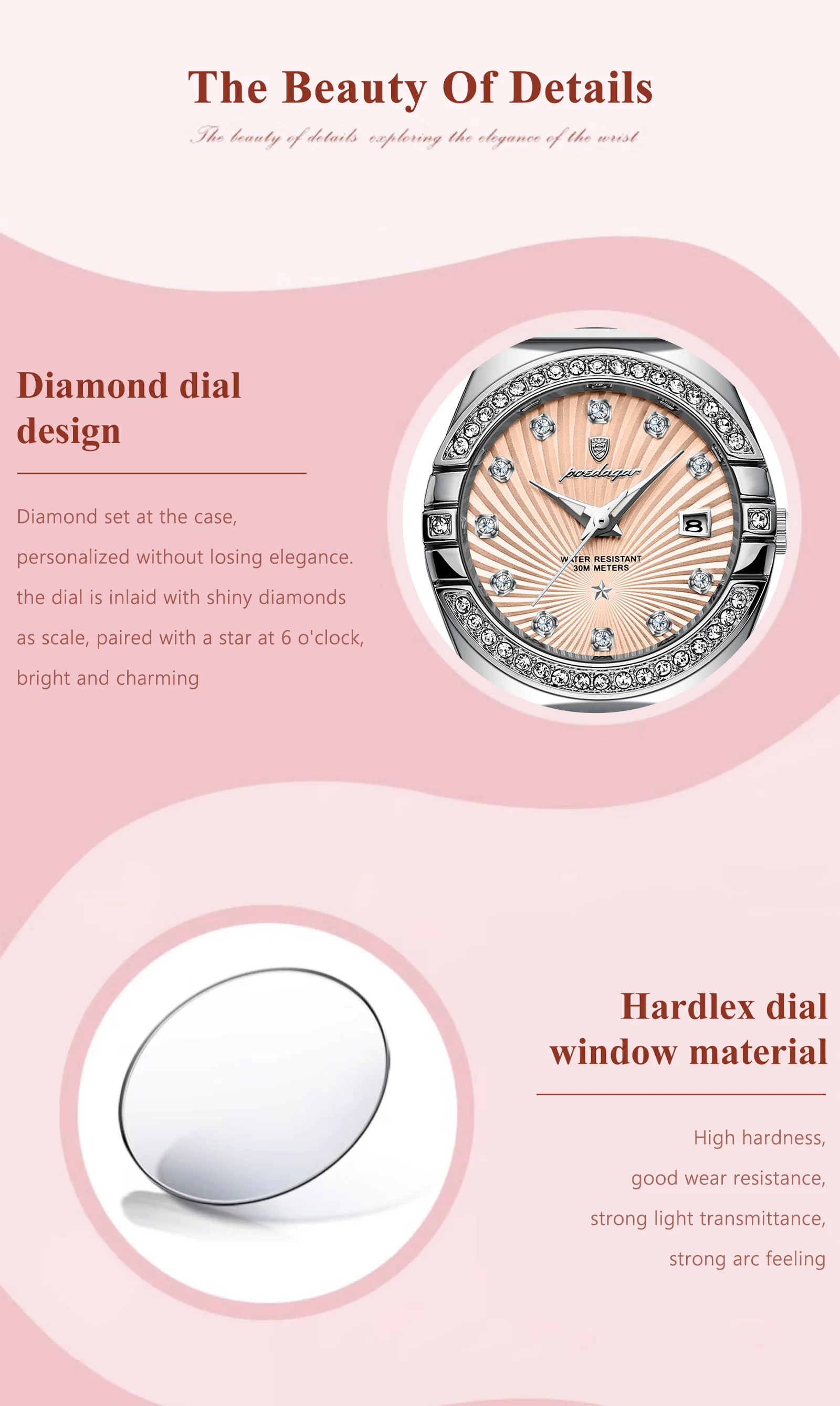 Orologio POEDAGAR - Dettaglio luminosità