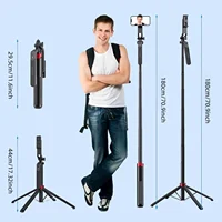 Professional Portable 360° Rotating Camera Tripod Stand with Wireless Remote Control - Adjustable Height for Smartphone/Camera - Image 6