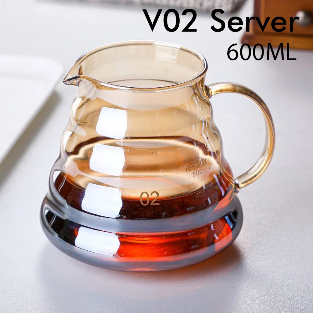 V02 Pour Over Coffee Dripper Set - 600ml Glass Cof...