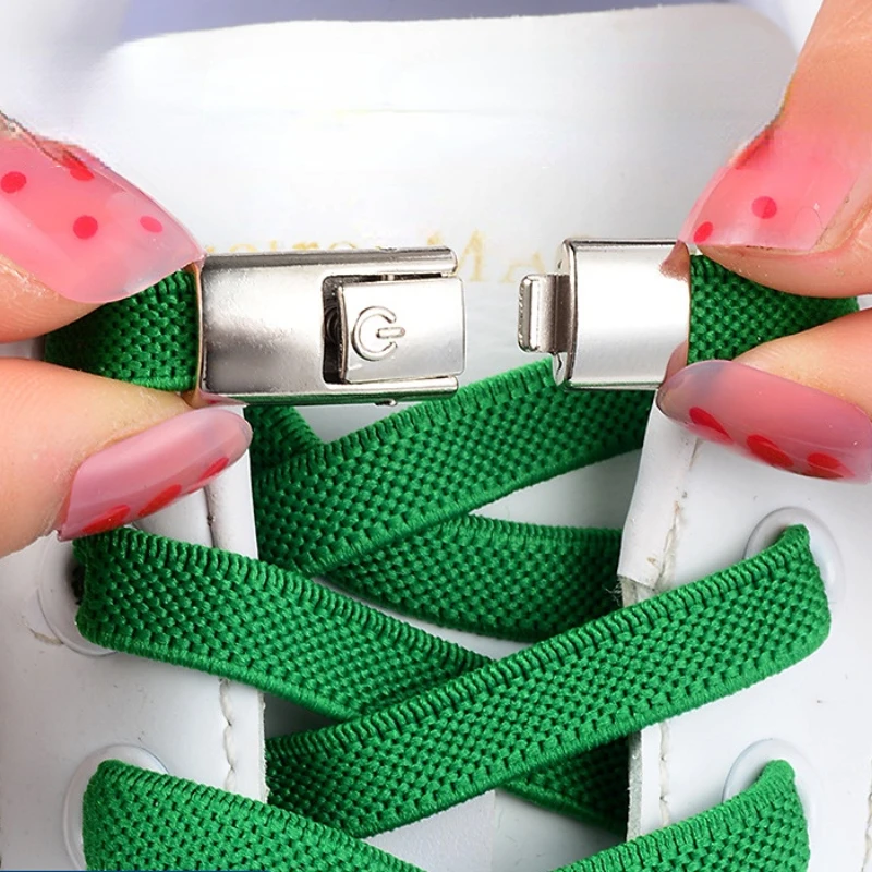 1PairPressLockShoelacesWithoutTies8MMWidthFlatElasticLaces