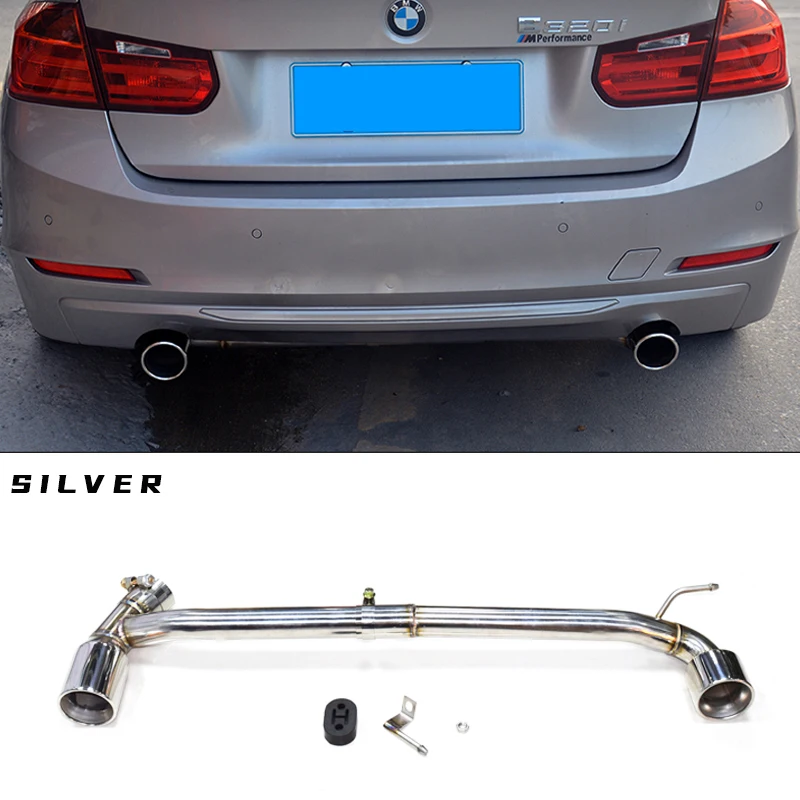 Exhaust muffler tip exhaust trim pipe Double carbon fiber 304 stainless steel exhaust tailpipe For BMW F30 F31 320i 318i 3 Series 2013-F32 420i 418i muffler tip