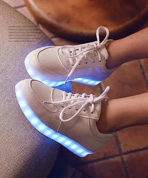 Comemore 2023 Adult Unisex Femei Bărbați Copil Pantofi Luminoși Strălucind USB Încărcare Băieți LED Colorat Pantofi Luminoși Fete_voghion.com