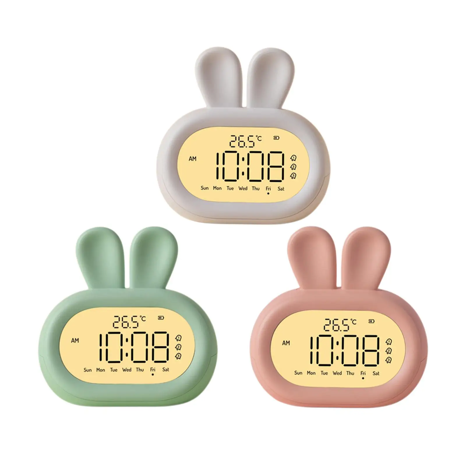 

Ночник, регулируемый обратный отсчет 3, Повтор сигнала, кролик, детский цифровой будильник, кролик, прикроватные часы для мальчиков, девочек, малышей, взрослых