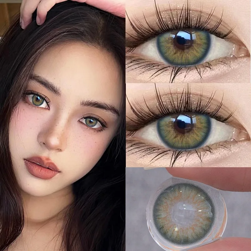 Mill Creek Color Contact lenses for eyes Natural Myopia Soft Dioptric beautiful pupil Lens halloween diopters green 2pcs/Pair