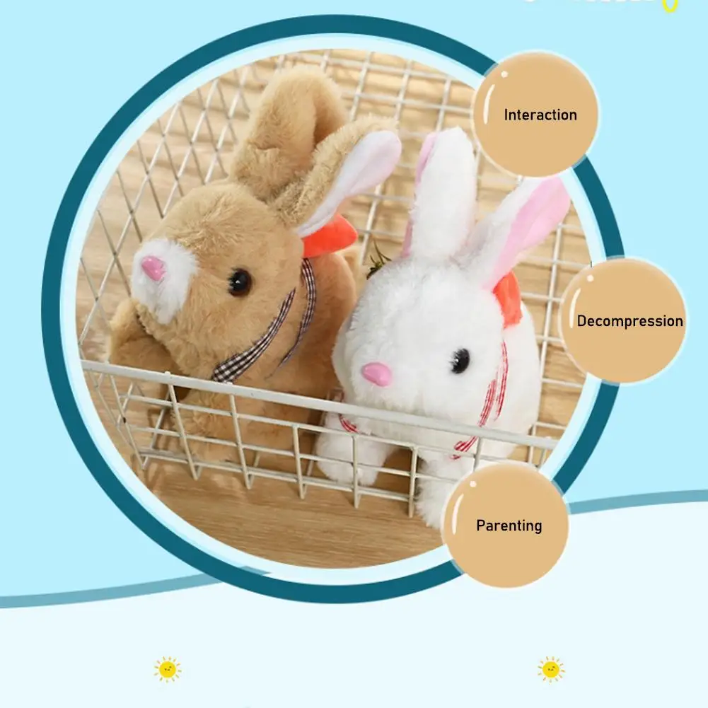 Electronic Plush Rabbit Toy Interactive Plush Bunny With Walk Bark Move Mouth Wiggle Ears Electric Pet For Kids Birthday Gifts 5