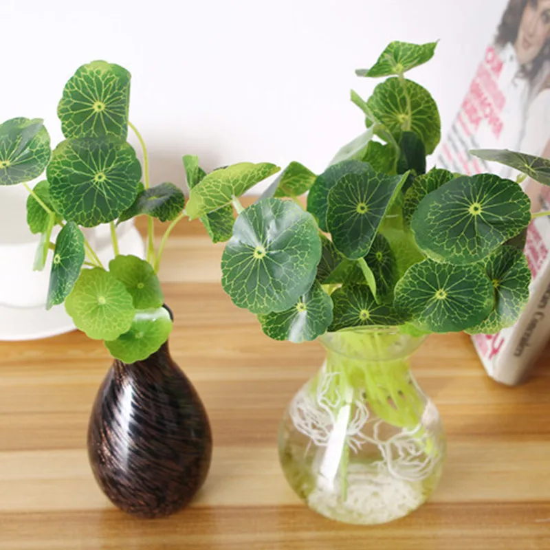 Artificial Plant Lotus Leaf Lucky Penny Grass Home Decoration Fish Tank Water Simulated Hydrocotyle Plants