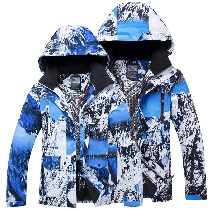 Ski Jacket Couple Winter-30℃ Warm Windproof Waterproof Skiing and Snowboarding Sets Men's Ski Snowboard Jackets
