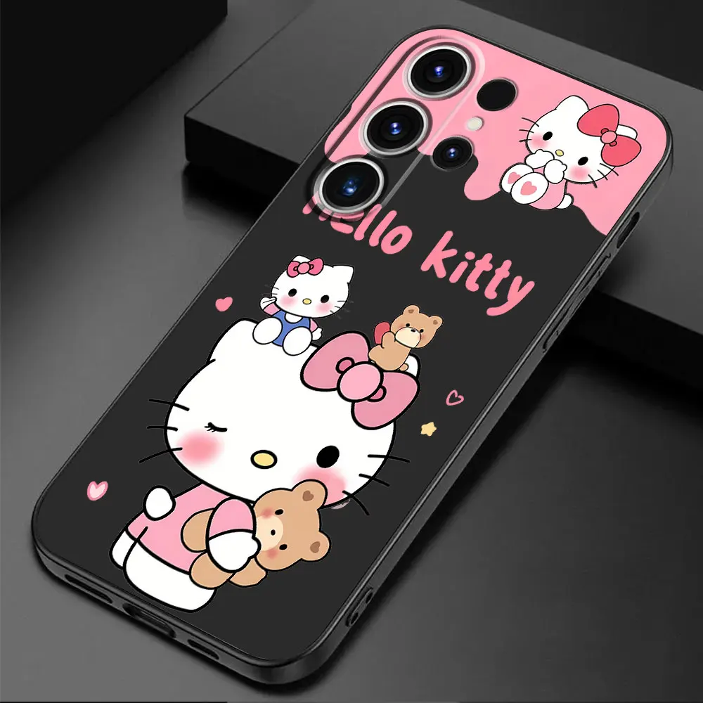 thumbnail image 1 of H-hello k-kitty funda de teléfono para Samsung Galaxy S20 S24 Ultra S23 Ultra S21 FE S22 Plus S21 5G S22 Ultra Back Black Soft Cover, 1 of 5