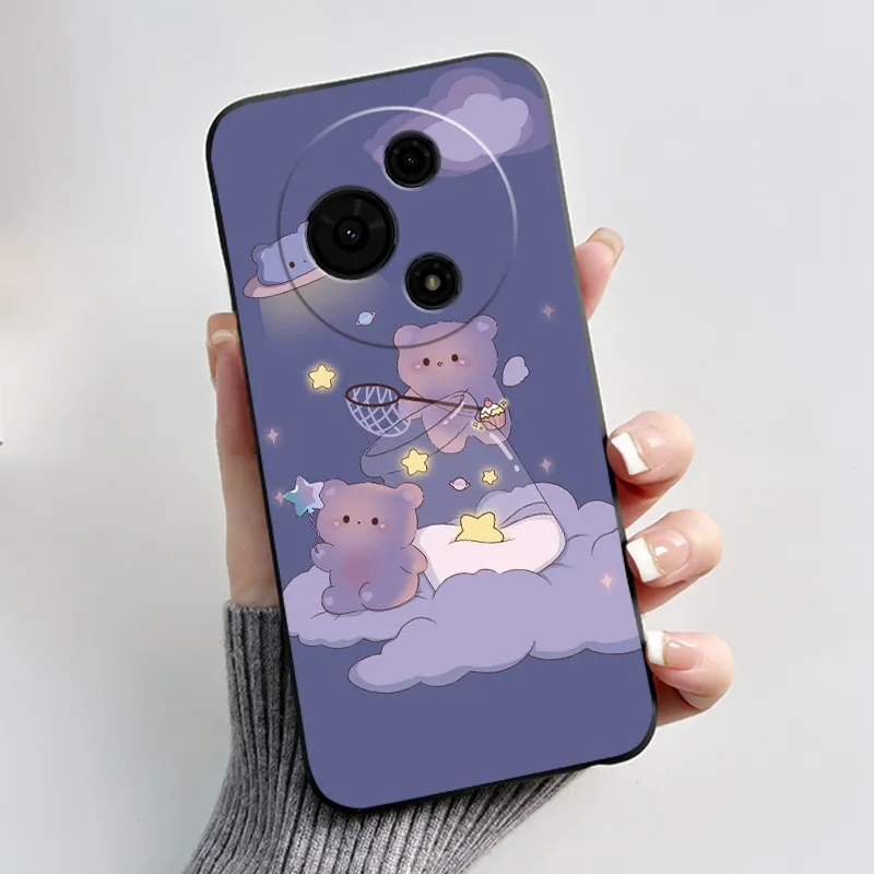 Aesthetic Cute Cat Astronaut Black Silicone Protective Phone Case Cover
