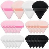 1/20pcs Ultra-Soft Face Loose Powder Puffs Triangle Velvet Facial Beauty Makeup Tools Cosmetic Black Pink Foundation Sponge 2