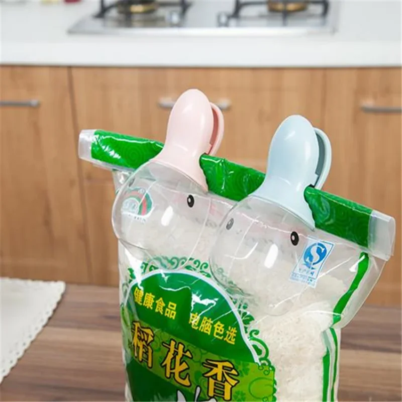 ABS Multi-purpose Duck Shaped Cute Rice Spoon Kitchen Accessories Sealing Bag Clips Sealer Clamp Pet Feeding Dog Cat Food
