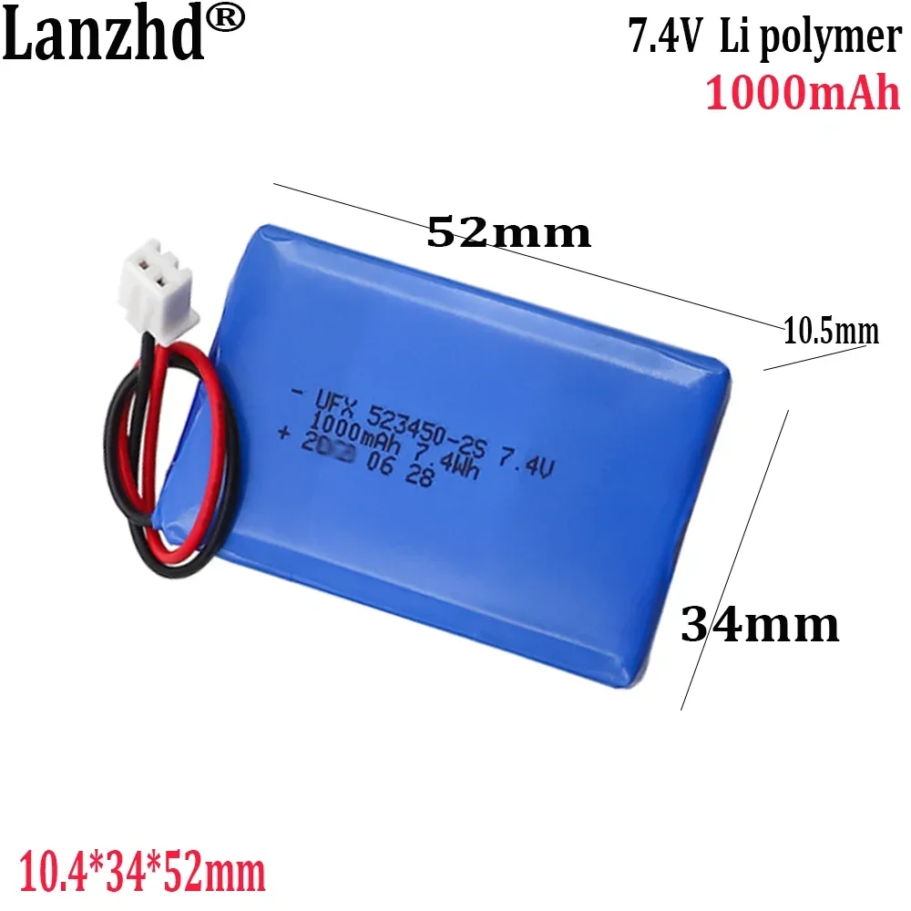 7.4v polymer lithium battery 1000mAh For digital camera metal detector Beauty instrument GPS locator KC certified - AliExpress 44