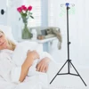 Portable IV Pole Drip Bag Stand Height Adjustable Foldable IV Pole 4 Hooks 3 Legs Aluminum Alloy for Hospitals Clinics 5