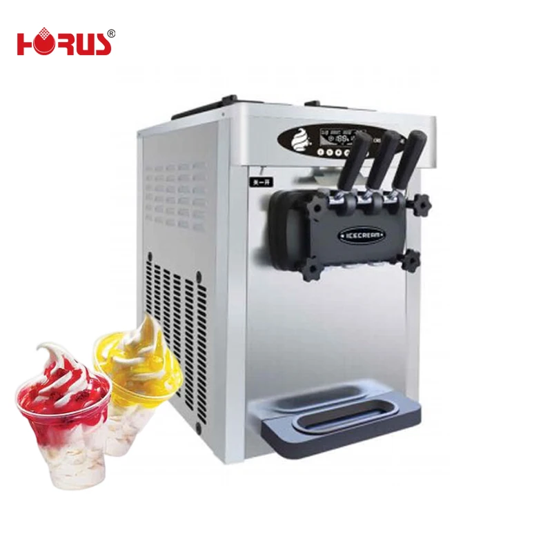 

Table Top Ice Cream Maker 3 Flavours Soft Ice Cream Machine Frozen Ordinary Marketing Steel Key Stainless Power Time Milk Mix