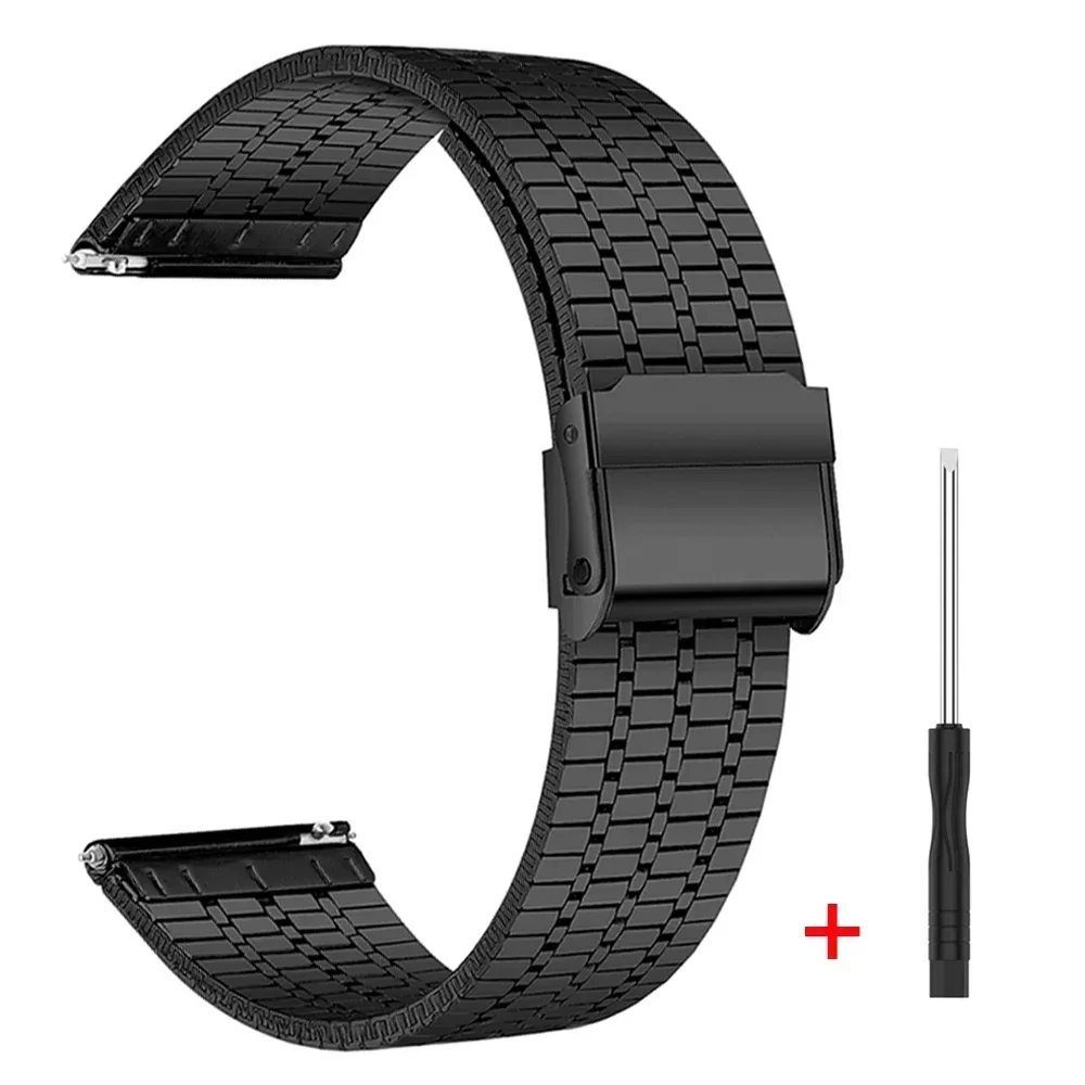 Milanese Stainless Steel Loop Bracelet Watch Band, 20mm & 22mm