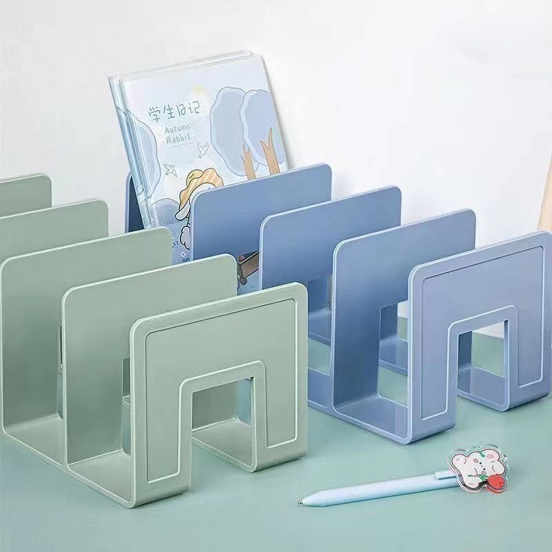 Morandi Simple Desktop Book Stand Student Book Reading Storage Rack Acrylic Four-link Office Book Stand 340mmx143mmx133mm new