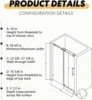 Frameless 56-60" W x 74" H Single Sliding Shower Door, Matte Black, 5/16" SGCC Tempered Glass, Soft-Close, Adjustable Width 6