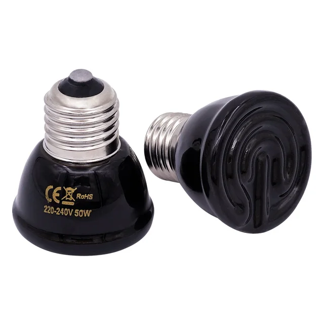 25/50/75/100W E27 Pet Heating Lamp 220V Infrared Ceramic Emitter Heat Light Bulb Pet Brooder Chickens Reptile Lamp 1PC 2