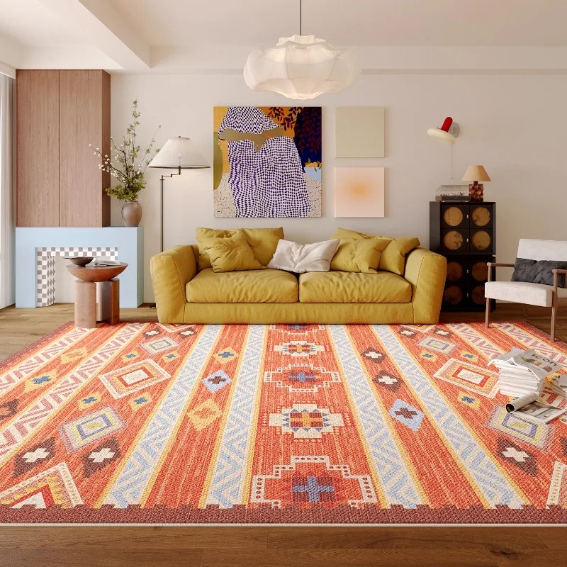 Modern Living Room Carpet Bohemian Geometric Stripe Creative Art Design Bedroom Rug Home Decoration Soft Coffee Table Mats Tapis