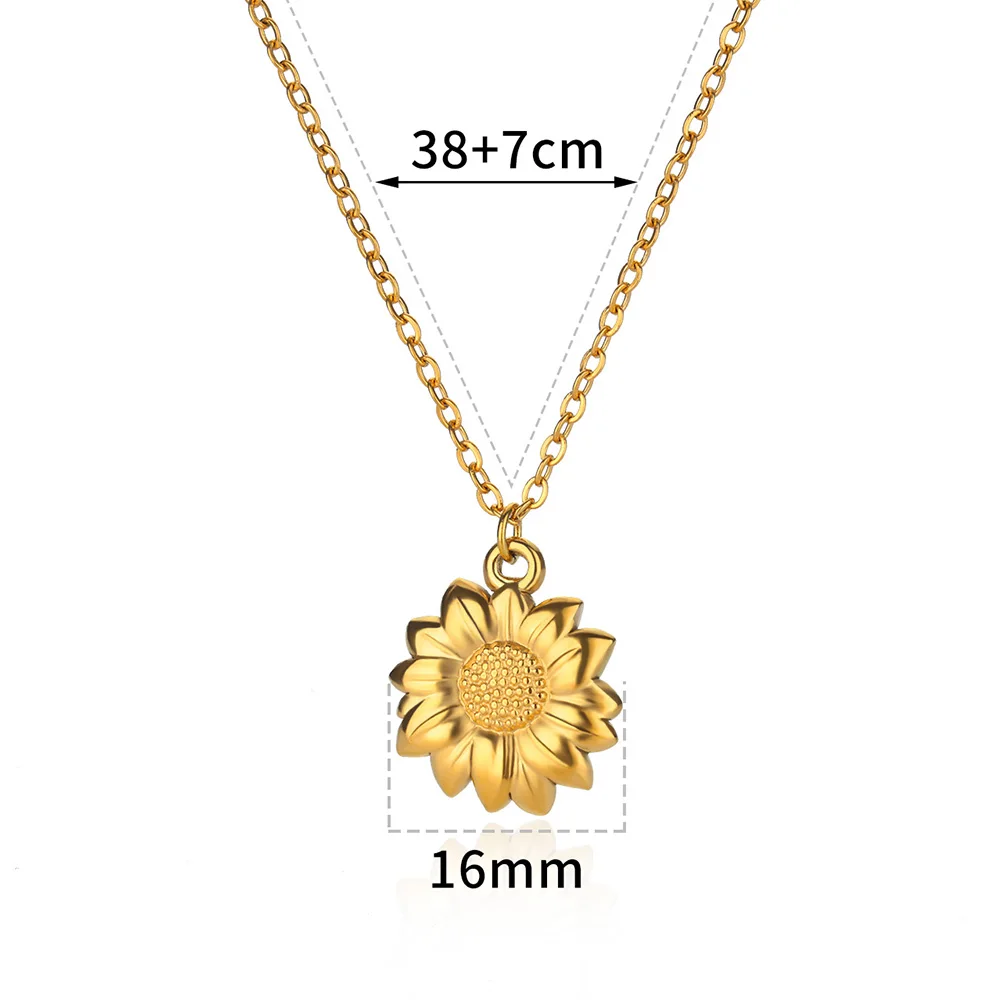 Sunflower Pendant Necklace For Women | Dainty Jewelry Gift For Her