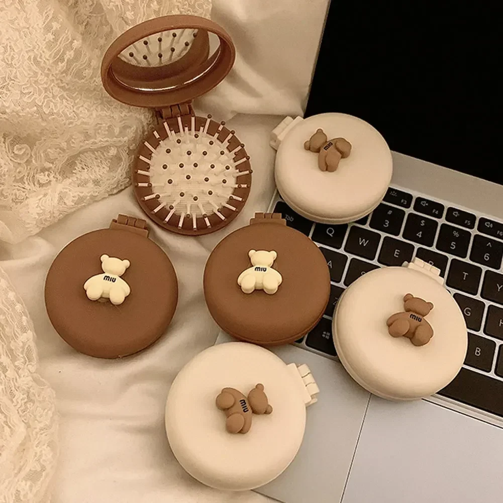 Description Picture 5 of itemFolding Air Bag Comb with Mirror Compact Pocket Size Portable Travel Hair Brush Cosmetic Mirror Head Massager Relax