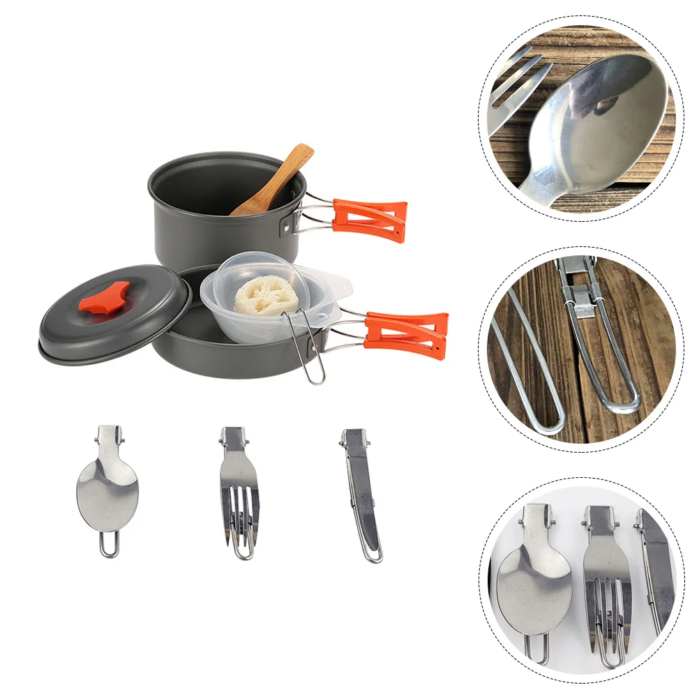 

Outdoor Camping Pot Picnic Cookware Portable Combination Combinations Pans Aluminum Alloy Accessories Kit