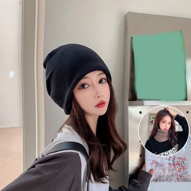 

2023 Women's Hat Skullies Beanies Polyester Knitted Hats Beanie Hat Spring Casual Velvet Women Beanies Hats