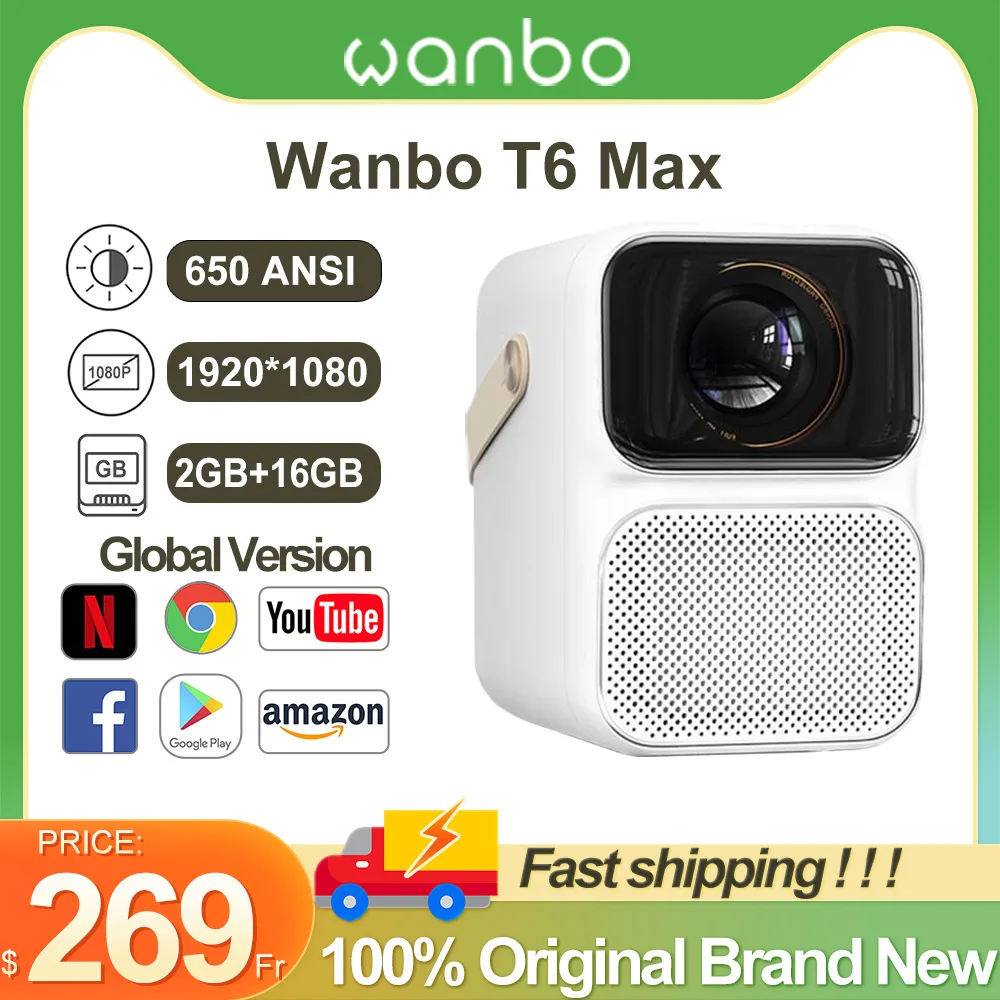 Wanbo-T6-Max-650ANSI-Lumens-HD-1080P-Smart-Portable-Projector-2GB-16GB ...