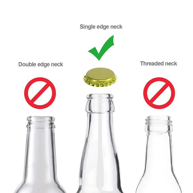 Tapas Doradas Para Botellas De 26 Mm - Pack De 100 Unidades, Con Junta De Seguridad Alimentaria