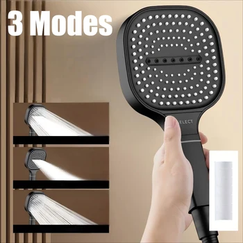 Soffione doccia ad alta pressione con pannello grande da 13 cm con filtro 3 modalità Soffione doccia quadrato per bagno con ugello a pioggia a grande flusso 1