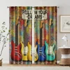 2pc,  Curtains music theme5 Durable Polyester,Without Electricity Birthday Party Use for Living Room, Outdoor Decor 2