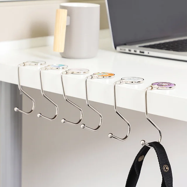 1Dc Fém Hordozható Összecsukható Táska Fogas Kézitáska Tartók Függő Asztali Horog Irodai Íróasztal Oldalsó Ötvözet - Image 6