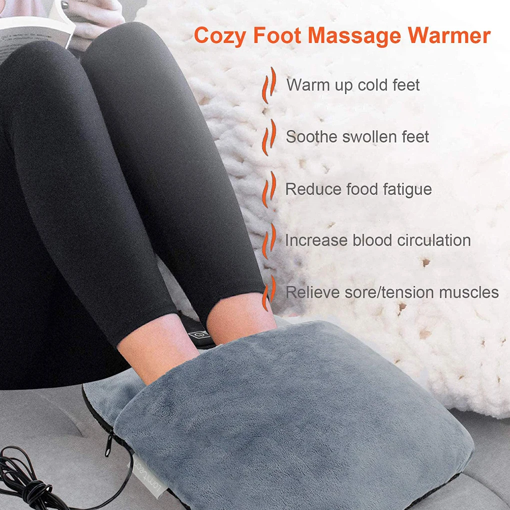 

USB Heated Slippers For Instant Foot Warmth And Relaxation USB Heating Vibration Massage Foot Warmer