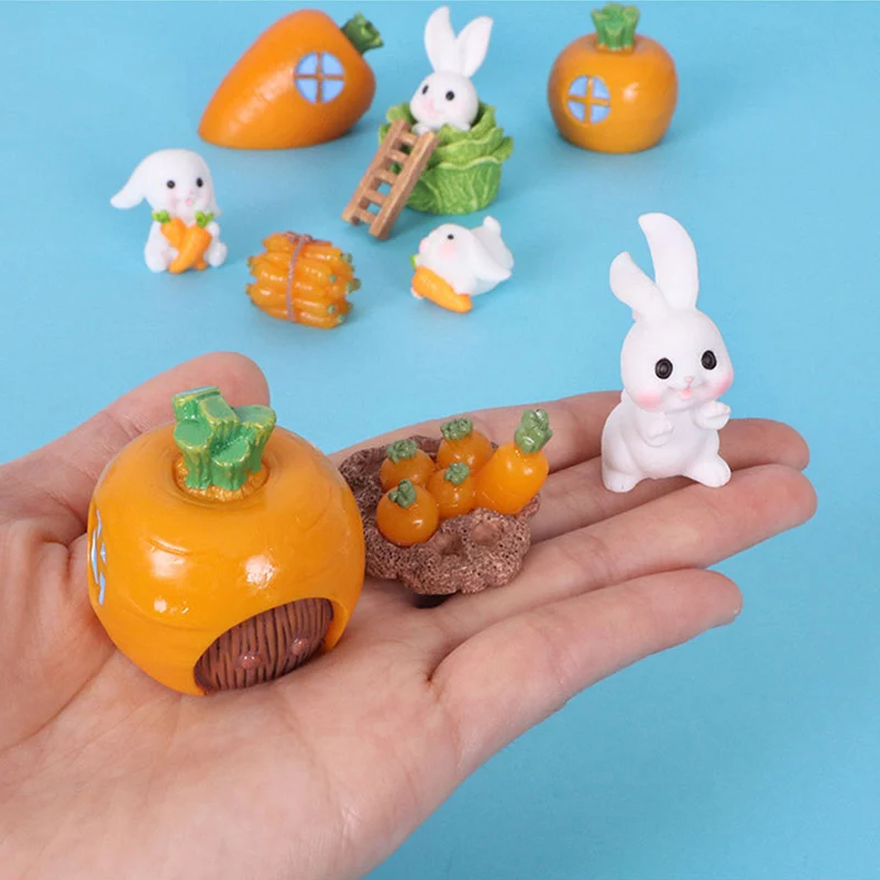 Christmas Easter Cute Rabbit Figurine DIY Landscape Home Kawaii Room Decor Miniature Fairy Garden Decoration Accessories Modern