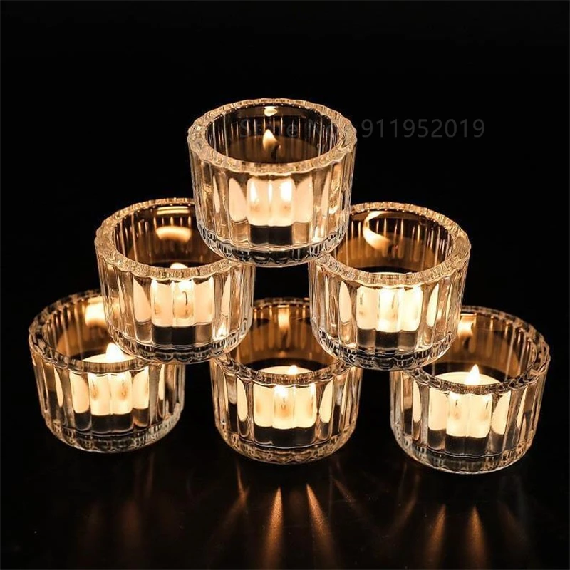 Tealight Candle Holders Thick Clear Glass, Tea Light Holder Bulk, Votive Candle Holders for Wedding Table Decor, Centerpieces
