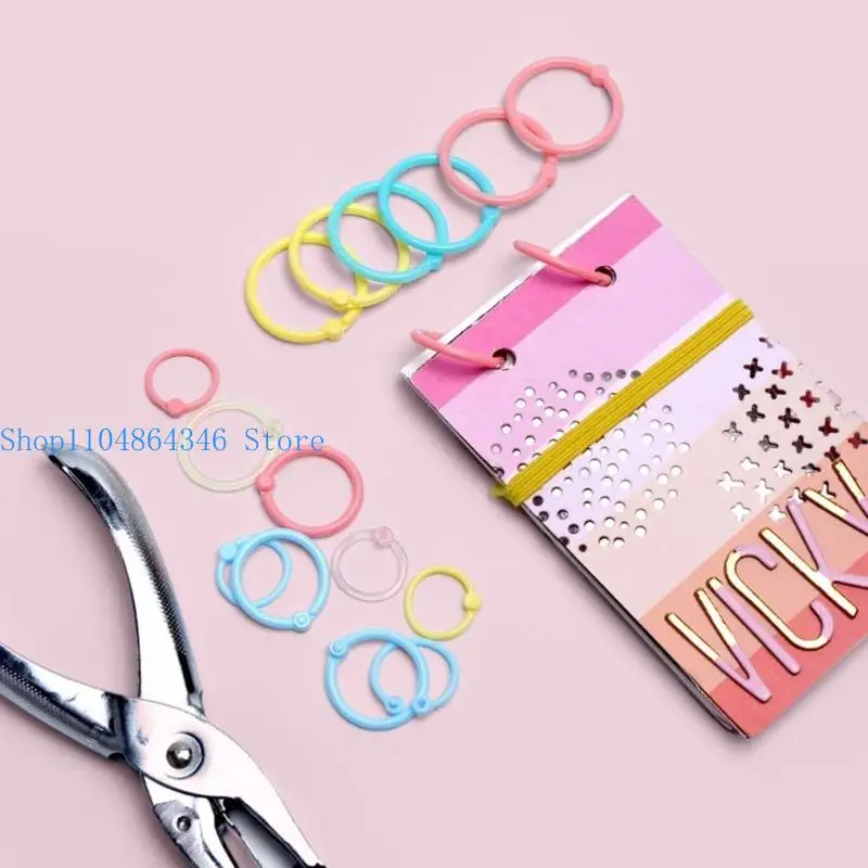 5asd 플라스틱 바인더 링, 유연한 루스 리프 책 링, 인덱스 카드 스크랩북 단어 카드 용 다채로운 DIY 키 체인 링