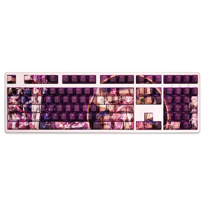 Honkai Star Rail fu Xuan Keycap Tintura Pbt Subbed Keycaps Retroiluminados Anime Game Key Caps 61 87 104 108 Layout Perfil de Cereja Conjunto - Imagem 2