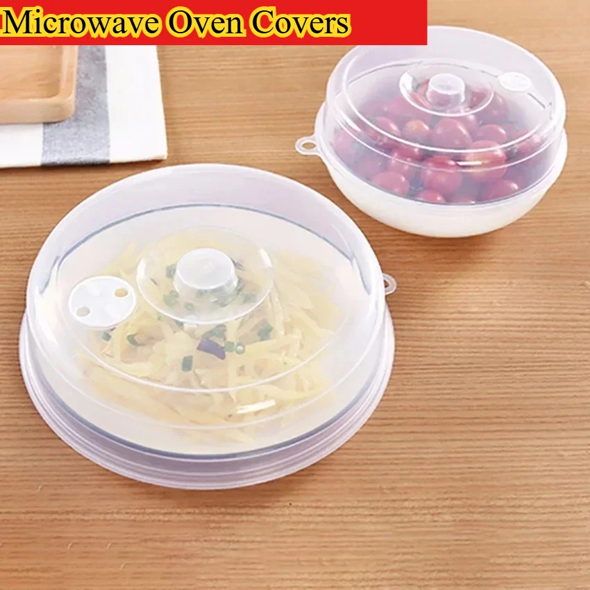 Universal Plate Bowl Cover Large Microwave Splatter Cover Lid With Steam Vent Fresh Keeping Kitchen Stackable Sealing Disk Cover