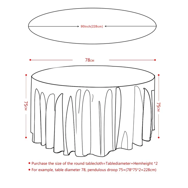 Nappe ronde en satin, couverture de table en soie blanche brillante pour banquet de mariage, décor de table d'anniversaire de couleur unie résistant aux rides 5