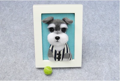 Five-inch frame cartoon animal set wool needlepoint kit wool felt needle felting decoration craft needlecraft DIY handmade