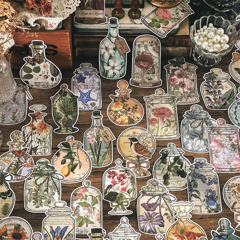 Jounamm 15pcs/pack Vintage Flowers Materials Paper Decor Junk Journal