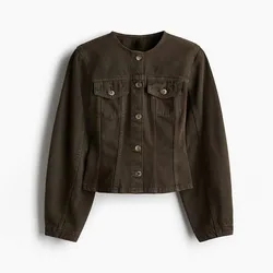 Women's Slim Fit Denim Jacket and Pants Set - 2025 Spring Fashion Collection - M (Only jacket)