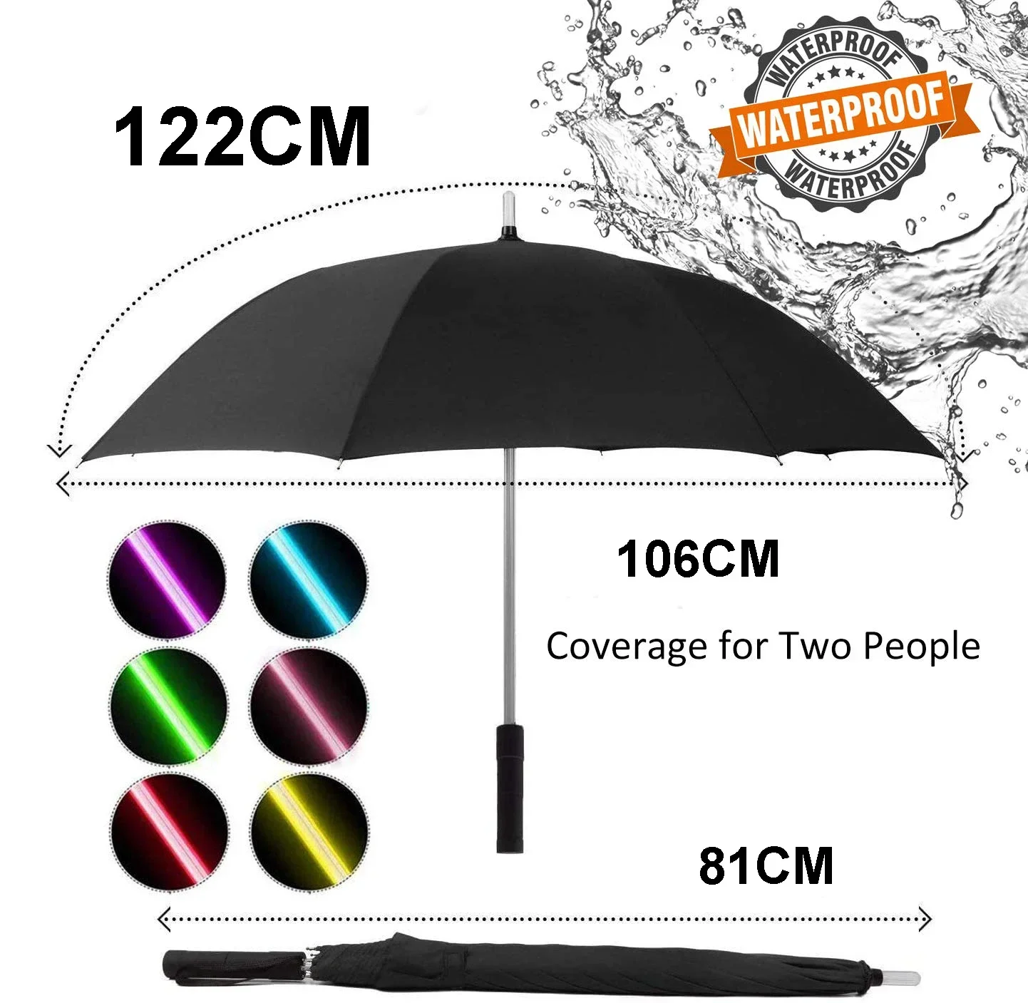 LED Light Up Umbrellas with Flashlight Handle Clear Black Gray Red mini umbrella folding umbrella automatic umbrella