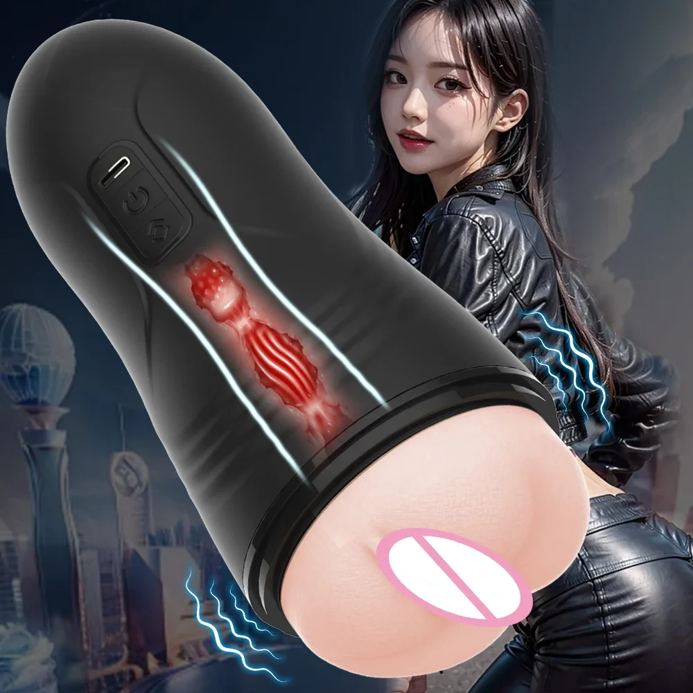 Automatic Male Masturbator Blowjob Vibration Machine Real Vagina Pocket Pussy Penis