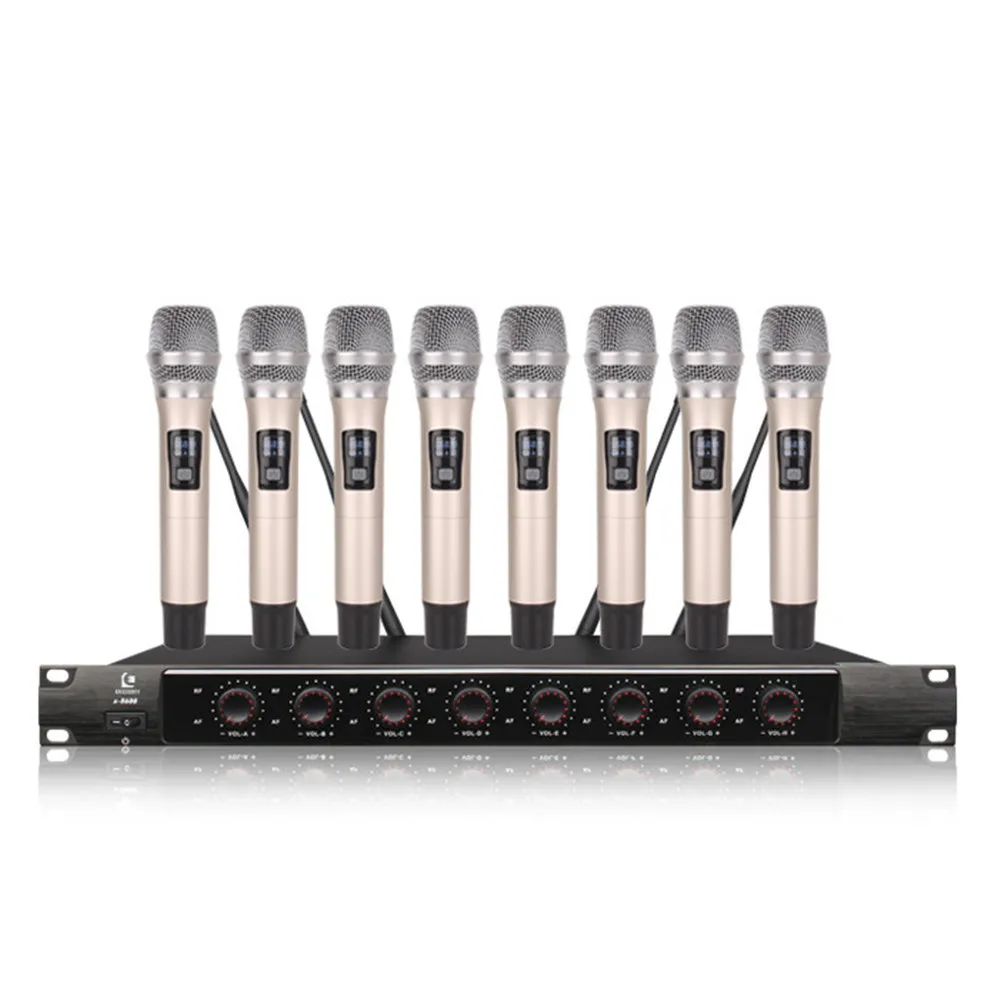 

EPXCM/ Pro Audio X-8600 профессиональный ручной 8-канальный UHF беспроводной микрофон для караоке для домашнего пения
