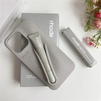 With Box Lipstick Rhode Phone Case for iPhone 16 15 14 13 12 11 Pro Max Plus 16E Makeup Lip Gloss Holder Silicone Back Cover 2